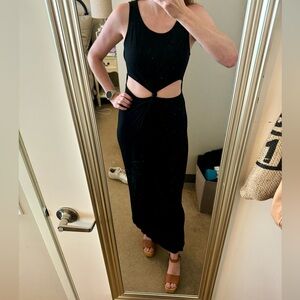 Black cut-out detail maxi dress